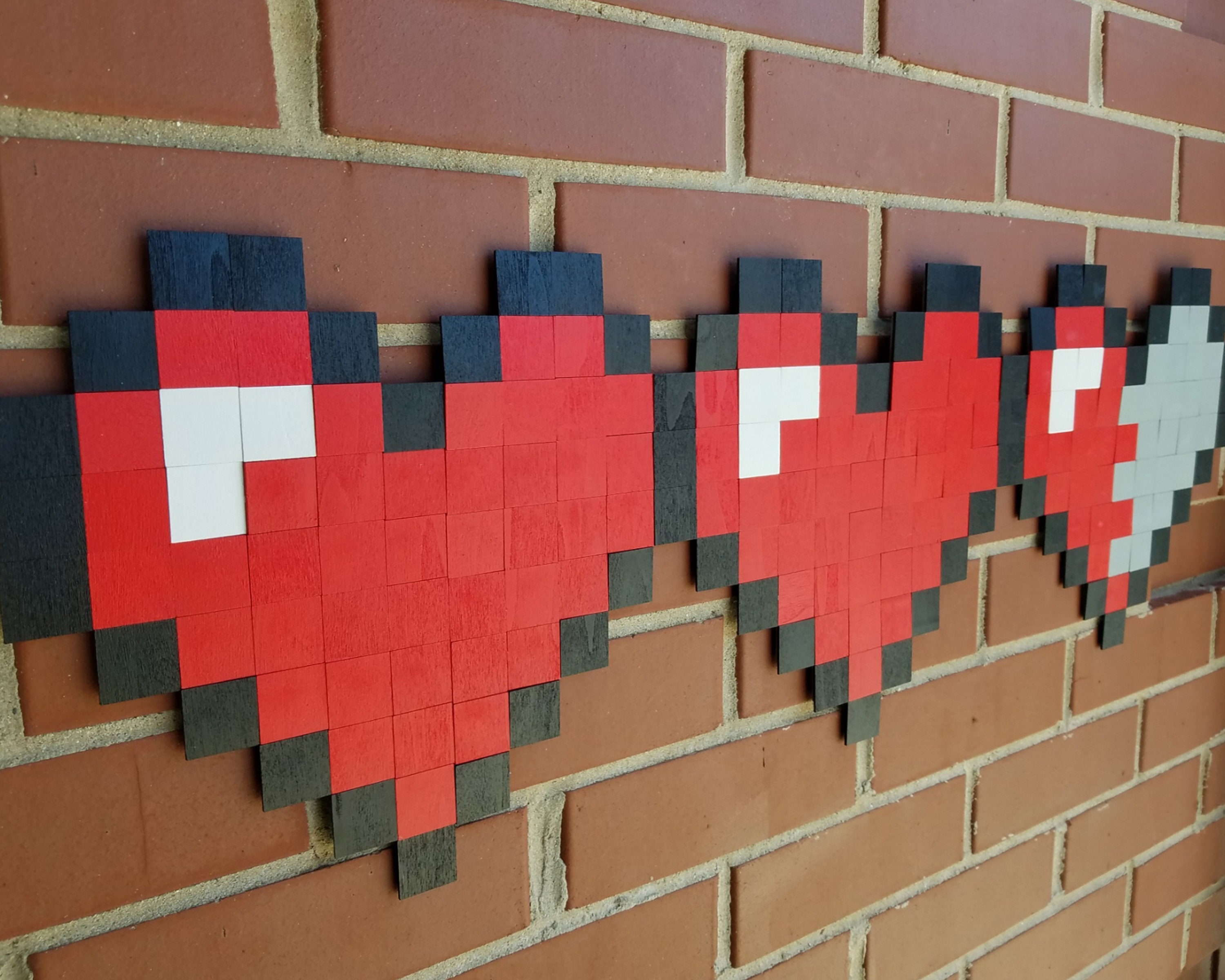 Zelda Heart Containers Pixel Wall kunst | Etsy