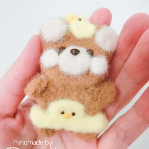 Crochet Hair Clip, Teddy Bear Hair Clip, Fluffy Teddy Hair Clip, Teddy Bear Pin, Hair accessory