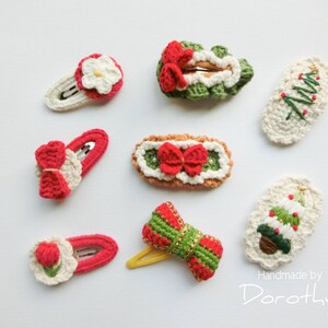 Christmas Decoration, Jingle Bell , Christmas Ornaments, Crochet Hair Clips, Christmas Hair Clip, Crochet Hanging Bauble