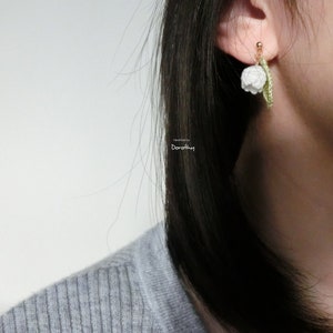 Daisy Flower Stud Earrings- Bell orchid Stud Earrings-Rose Flower Earring-Handmade Earrings-Crochet Earrings-