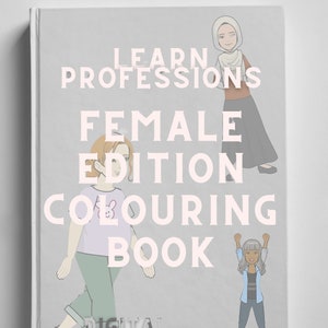 DIGITAL DOWNLOAD - Learn the professions, women prints, educational prints, colouring book, female print, learning material, professions png
