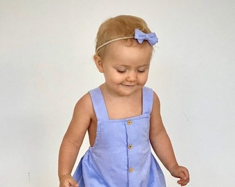 Hemelsblauwe jurk voor baby's Babymeisjes