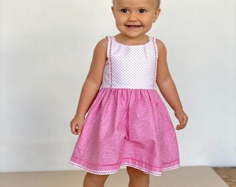 Schattige witte roze zomer jurk jurk voor meisjes baby baby meisje