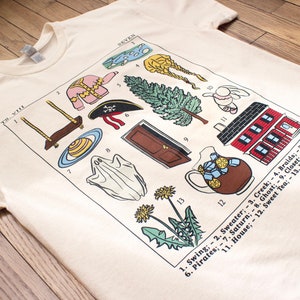 Folklore Seven inspiriert T-Shirt (Botanische Illustration)