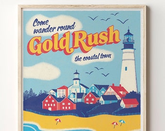 Gold Rush Inspired Travel Poster Evermore