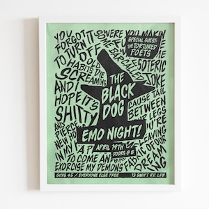 The Black Dog Tortured Poets Emo Mini Poster