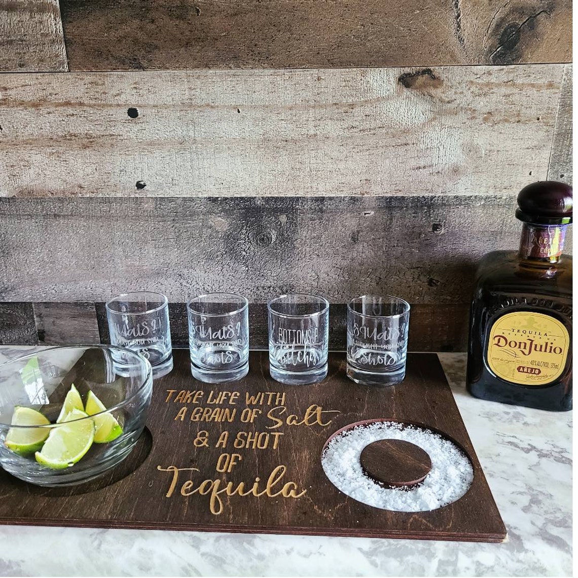 Tequila Shot Tray Bar Decor Christmas Gift Gifts Under Etsy