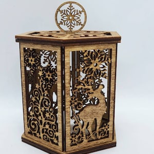 Christmas Lantern: Baltic Birch LED Holiday Decor