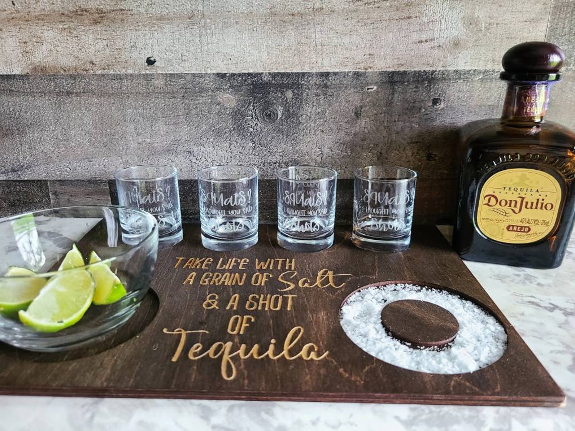 Tequila Shot Tray Bar Decor Christmas Gift Gifts Under Etsy