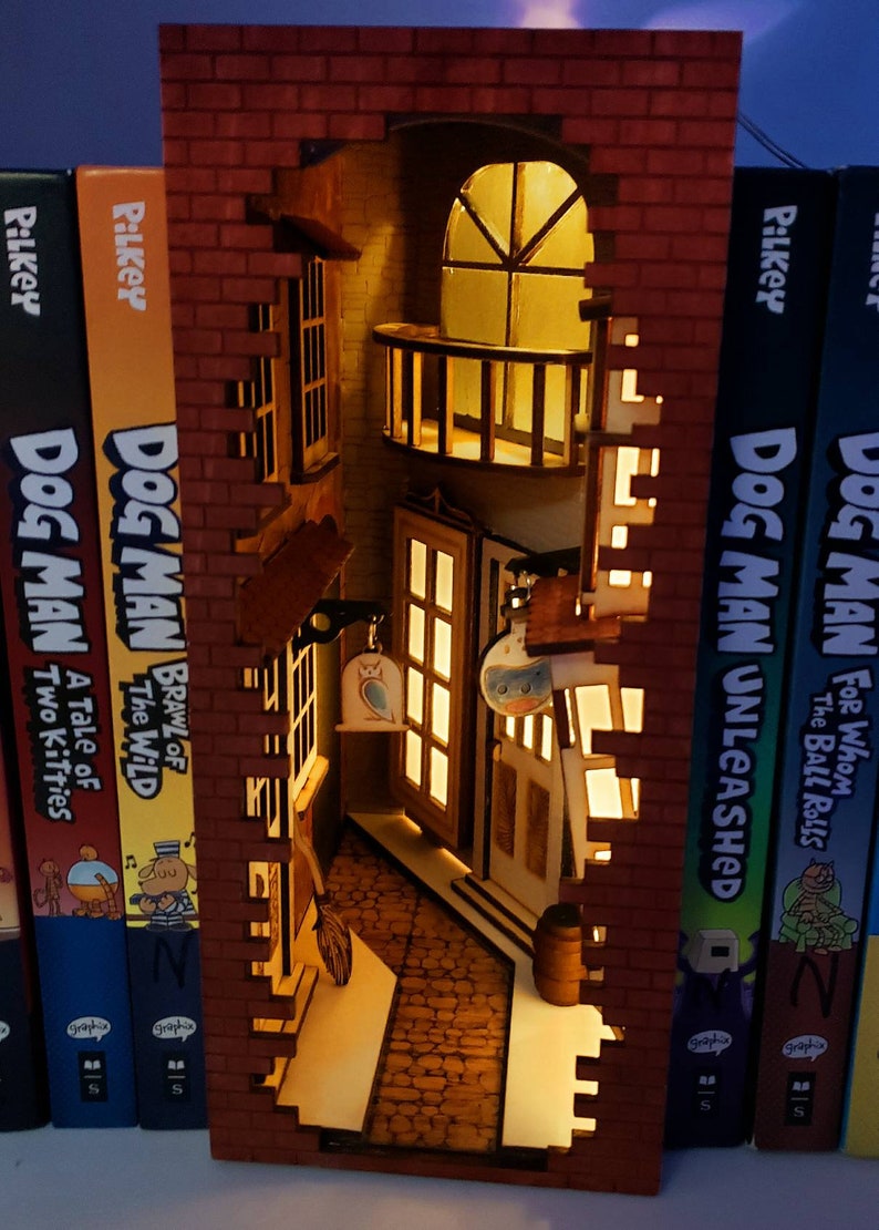 Book Nook Book End Book End Scene Book Nook Alley Scene Etsy