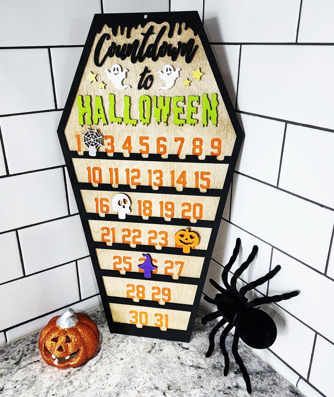 Halloween Countdown Calender Halloween Decor Halloween Etsy Halloween Countdown Calender Halloween Decor Halloween Etsy