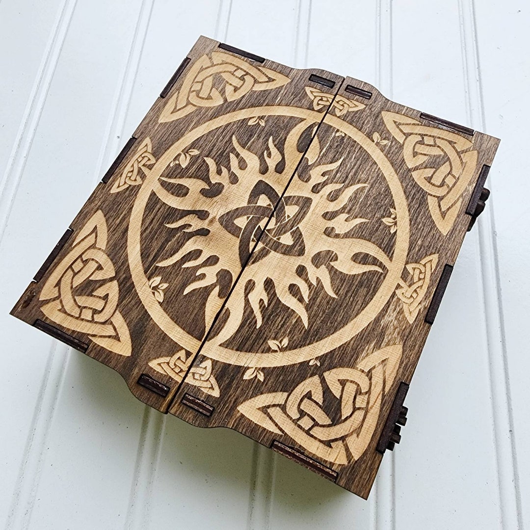 Celtic Wood Box Wooden Gift Box Memory Box Wood Anniversary Gift