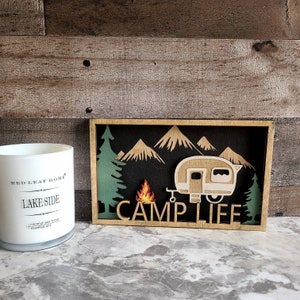 Custom Camping Sign: Wooden Camper Decor, Personalized Name Sign