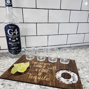 Customizable Tequila Shot Tray: Baltic Birch Bar Decor