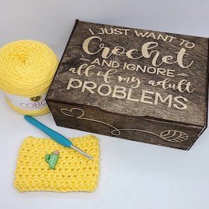 Crochet Hook Box - Crochet Supply Storage - Crochet Humor - Crochet Supplies - Mothers Day Gift - Craft Storage - Crochet Hook