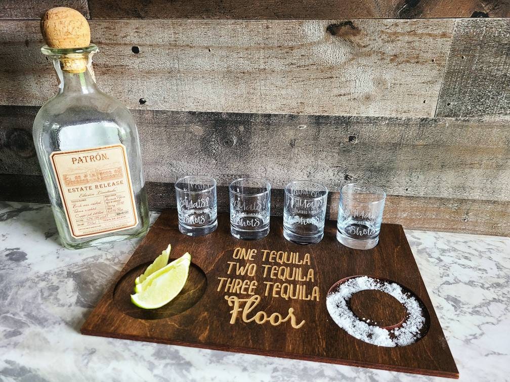 Tequila Shot Tray Bar Decor Christmas Gift Gifts Under Etsy