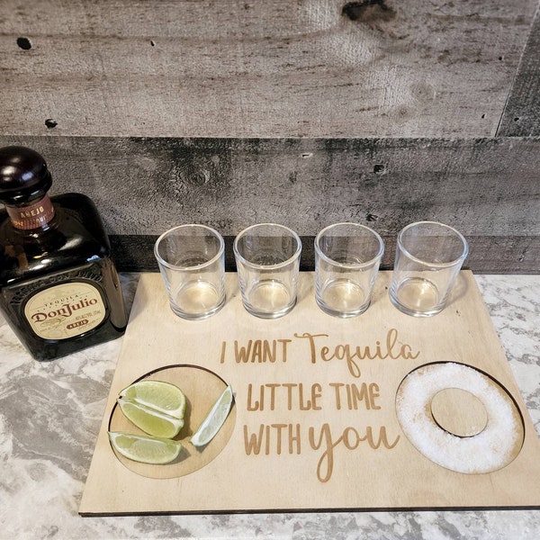 Tequila Shot Tray - Bar Decor - Christmas Gift - Gifts Under 25 - Serving Tray - Home Decor - Party Tray - Anniversary Gift - Wedding Gift