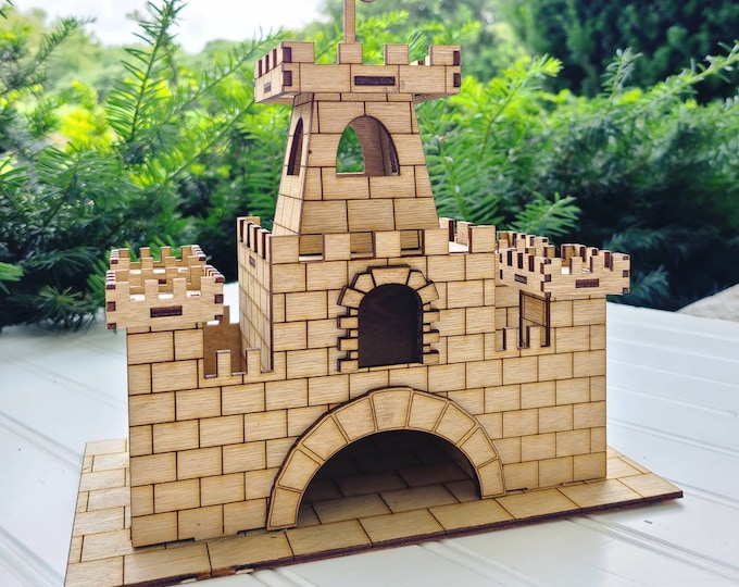 Baltic Birch Wooden Castle: Kids Pretend Play, Mini Dolls