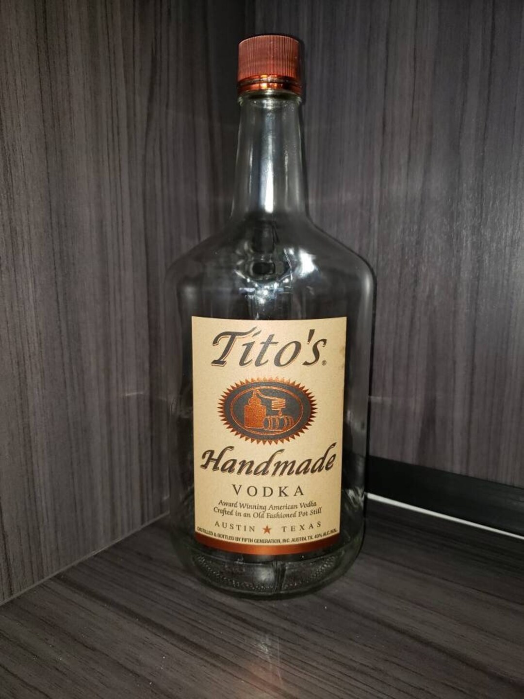 Empty Handle 1.75 Ml Titos Vodka Glass Bottle Crafting Etsy