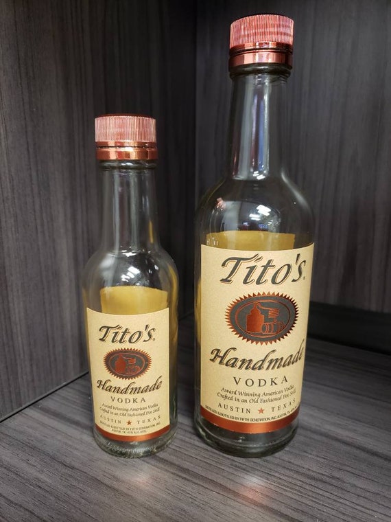 Empty 375ml and 200 Ml Titos Vodka Glass Bottle Crafting Upcylce Etsy