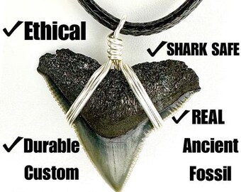 JJ Maybank Shark Tooth Necklace Outer Banks, Handmade Real