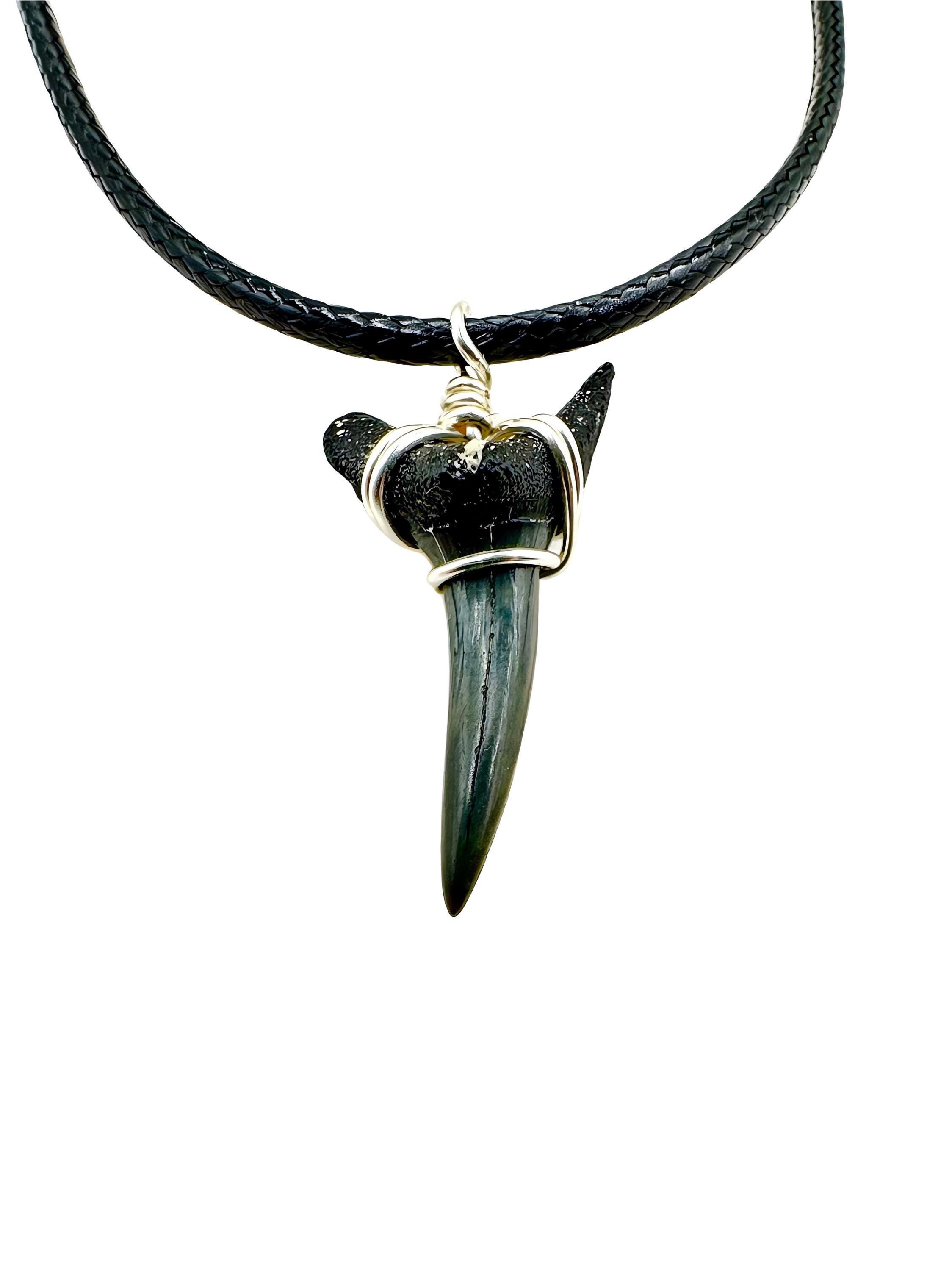 REAL Sand Tiger Shark Tooth Necklace, Fossil Sharks Teeth Jewelry, Outer Banks Style, Jj maybank Surfer, Sharp Fossilized, Ethical Handmade
