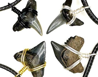 CUSTOM SHARK TOOTH Necklace, Real Ancient Fossil Sharks Teeth Jewelry, Megalodon For Men Women Boys Girls, Jj Maybank Handmade Outer Banks