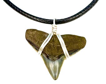 JJ Maybank Shark Tooth Necklace Outer Banks, Handmade Real Ethical Fossil Sharks Teeth Jewelry, John B OBX Merch Fossilized Charm