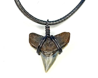 Klassische Haifischzahn-Halskette Echte Fossil für Männer Kinder Frauen Jungen Mädchen, JJ Maybank Outer Banks OBX Style Haifischzähne Schmuck, John B Surfer