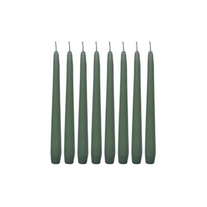 Lot de 8 bougies coniques (vert jade)