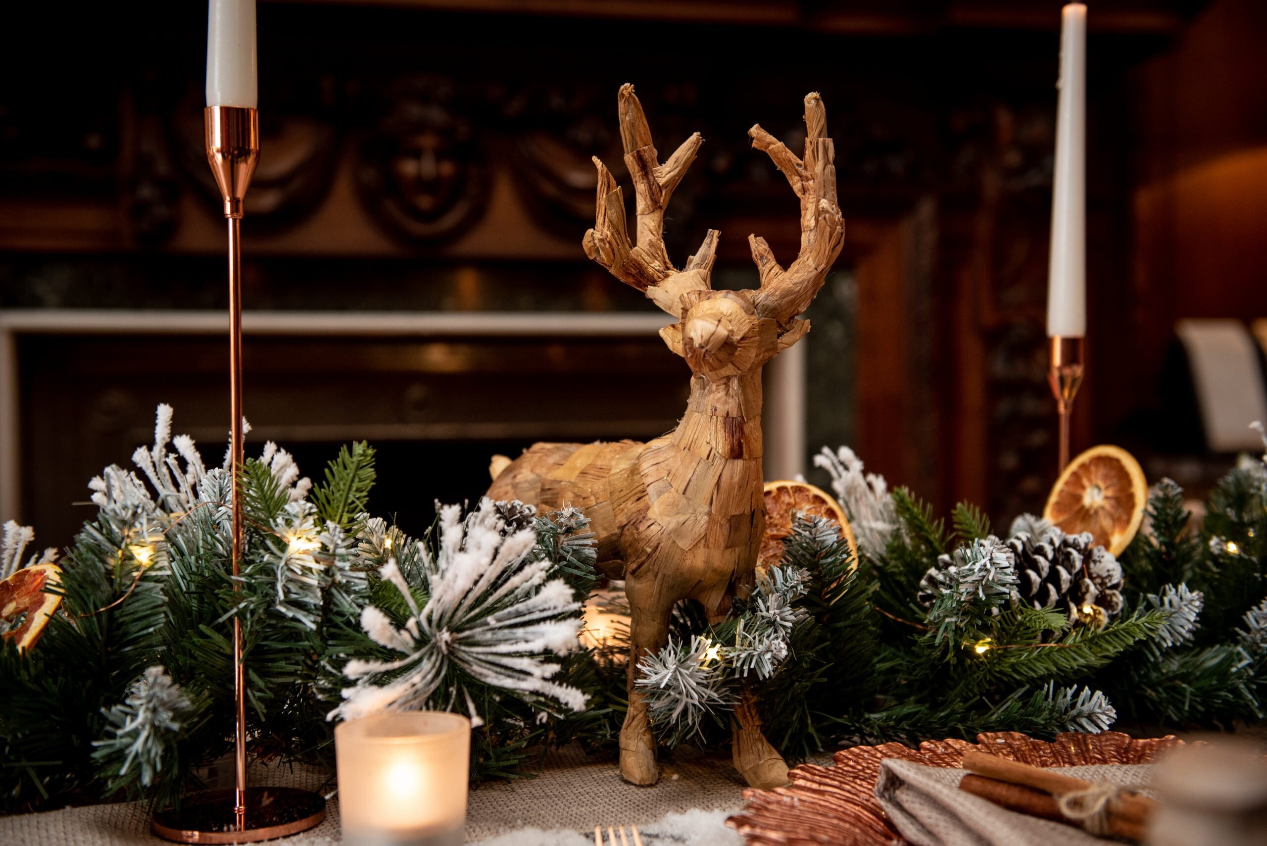 Christmas Table Decorations Luxury Complete Set Candle | Etsy