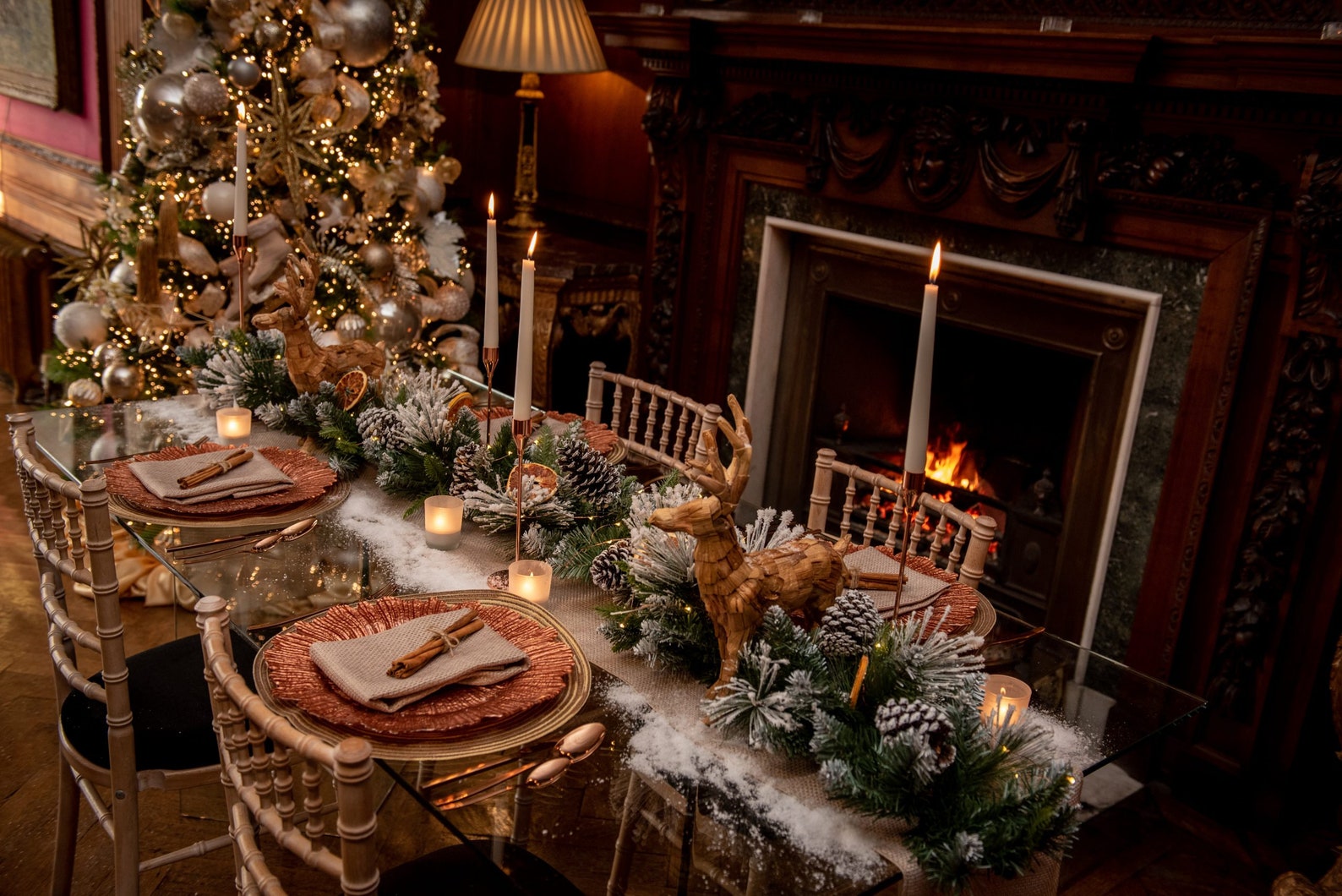 Christmas Table Decorations Luxury Complete Set Candle | Etsy