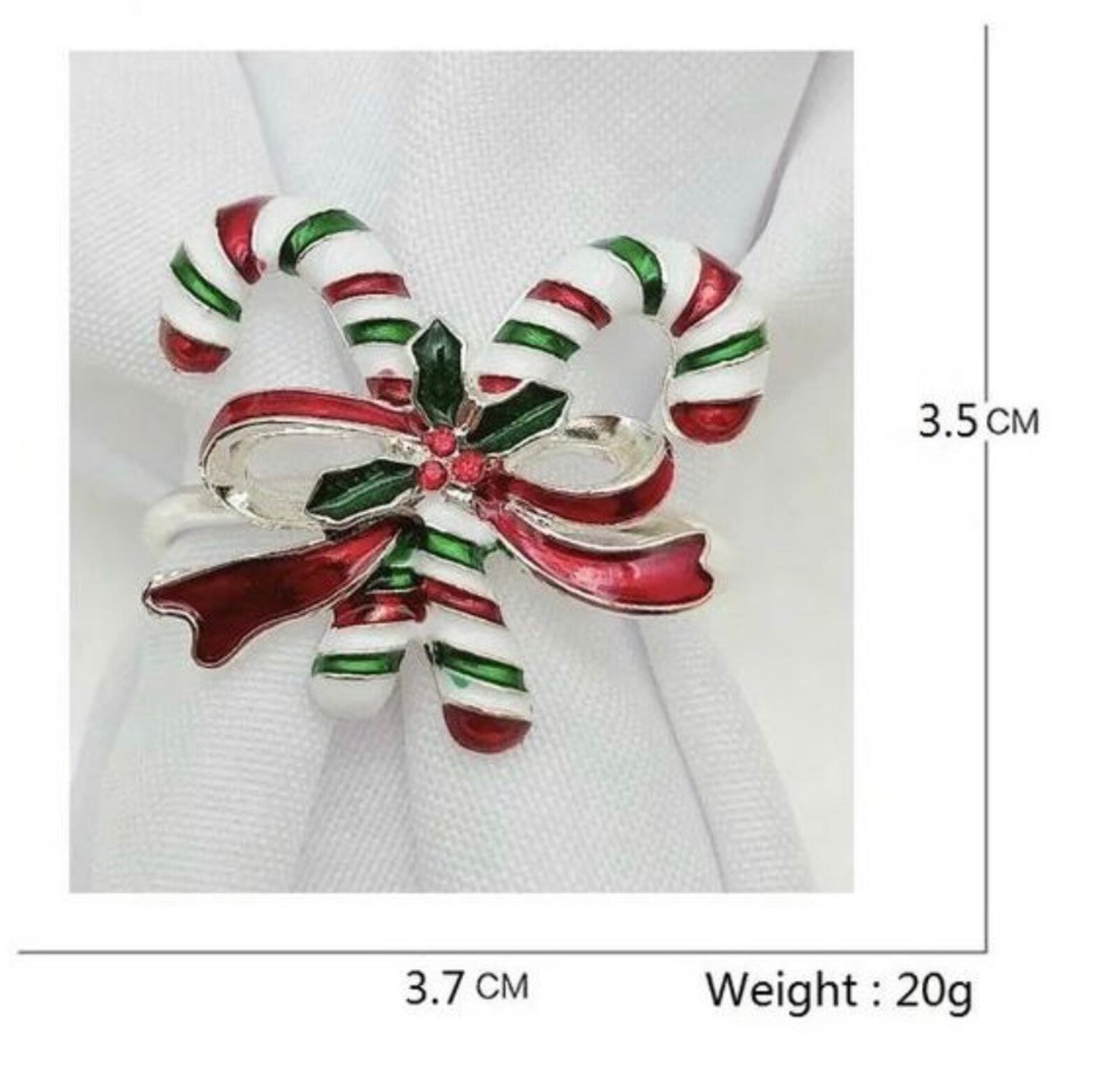 Candy Cane Napkin Ring Christmas Napkin Holder Gold Napkin Etsy