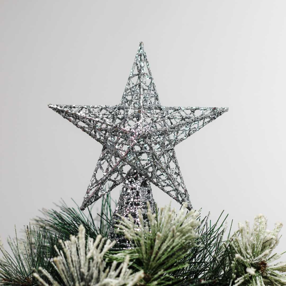 Silver Glitter Star Tree Topper Christmas Tree Decoration - Etsy