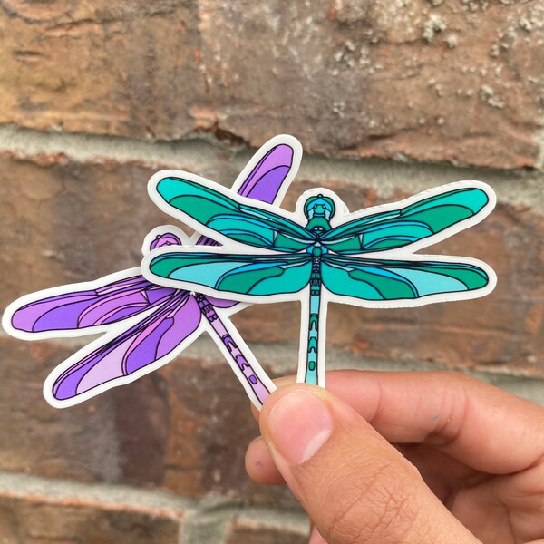 Blue or Purple Dragonfly Sticker | Blue dragonfly sticker | Purple dragonfly sticker | Pegatina libélula violeta o azul