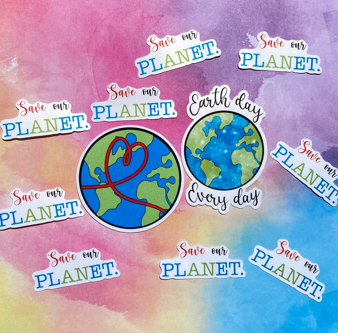 Earth Day Sticker 3 Pack Día De La Tierra Earth Stickers Pegatinas Del