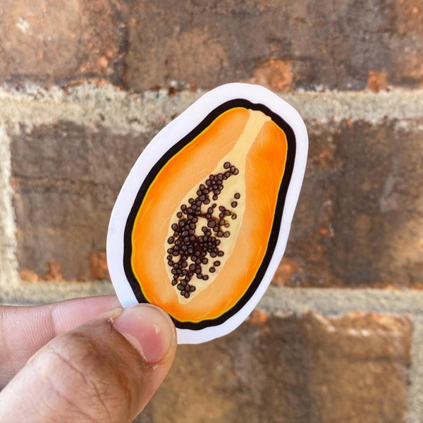 Papaya Sticker | Pegatina de papaya | Fruit sticker | Pegatina de fruta