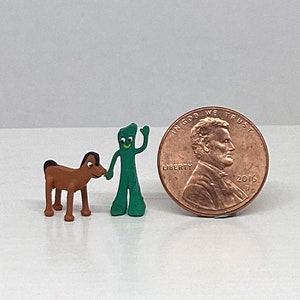 Tiny Gumby & Pokey Toys in Vintage packaging (or loose) in 1:12 scale for your dollhouse!