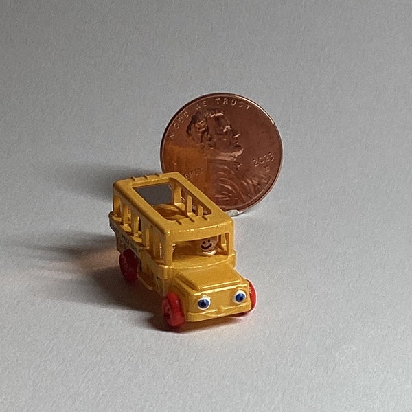 Tiny Fisher-Price School Bus (1:12 scale for your dollhouse)