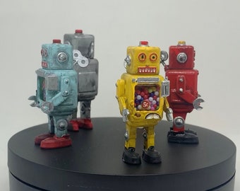 Retro-Robot Gumball Machine - Made-To-Order (1:12 scale for your dollhouse)