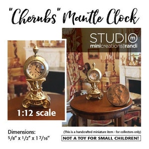 1:12 Gold Cherub Mantle Clock