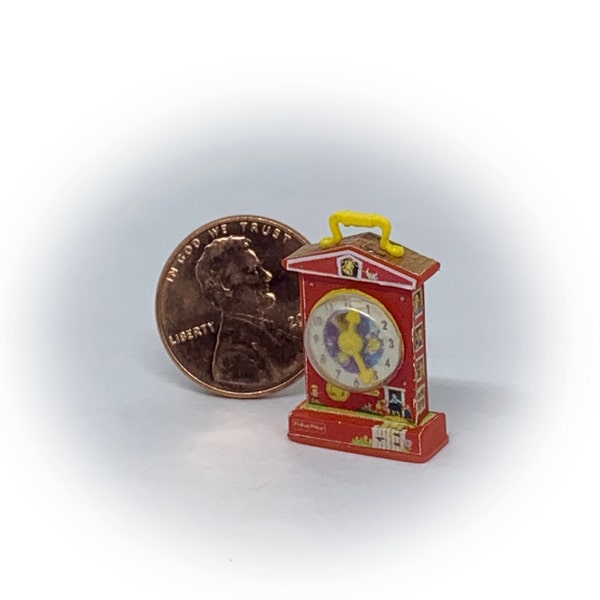 Miniature Fisher-Price Teaching Clock (1:12 scale for your dollhouse)