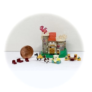 Made-To-Order - Tiny Toy Castle +20 accessories  (1:12 scale dollhouse miniature)