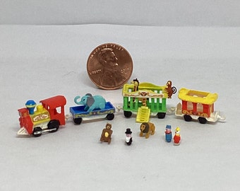 Made-To-Order / Fisher-Price Circus Train Set (1:12 scale miniature for your dollhouse kids!)