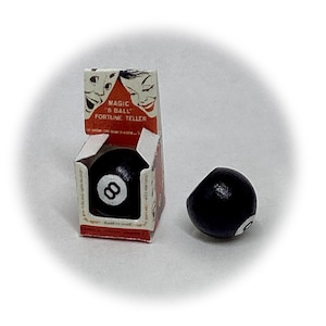Tiny &quot;Magic 8 Ball&quot; in vintage package (1:12 scale for your dollhouse)