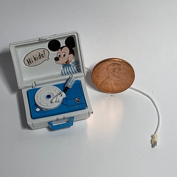 Mini Mickey Record Player (1:12 scale for your dollhouse)