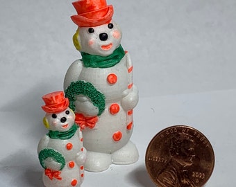 Vintage-Style “blow-mold” Snowman light-ready (for your 1:12 scale dollhouse)