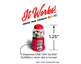 Made-to-Order WORKING 1:12 scale Gumball Machine - PICK your color!!