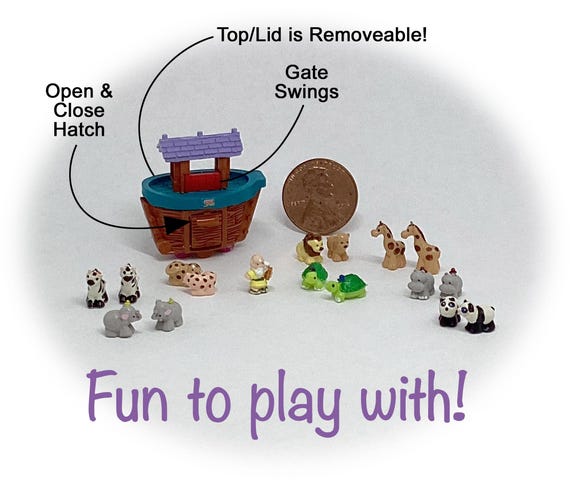 Cute 18-piece Nostalgic Noah's Ark Set (1:12 Scale for Your