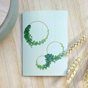 Carte de voeux - Cercles de feuilles